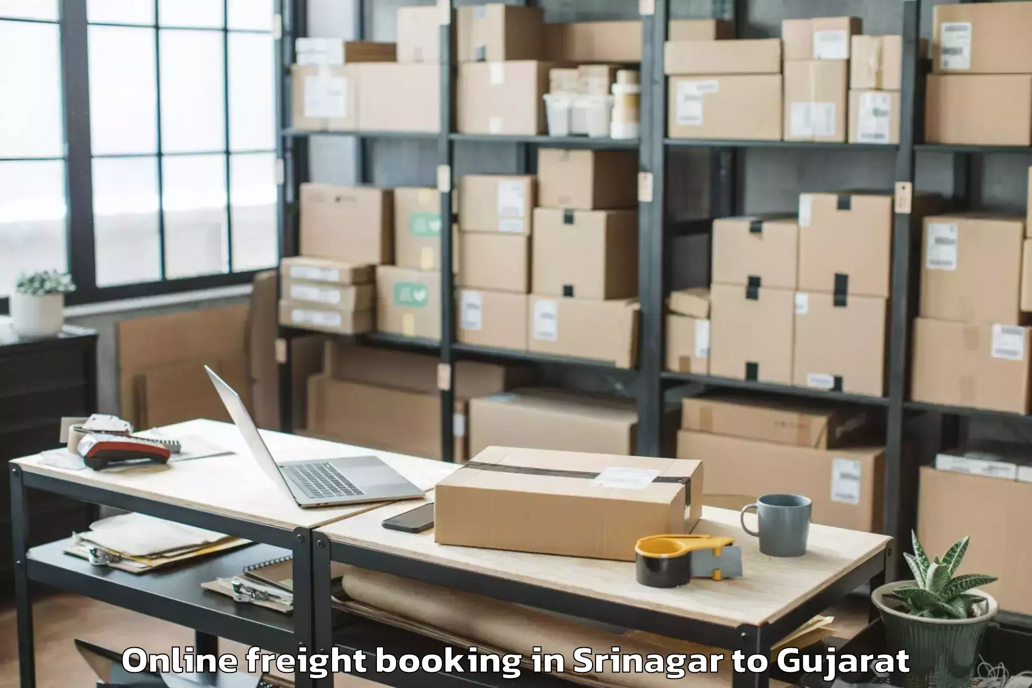 Book Srinagar to Anklesvar Online Freight Booking Online